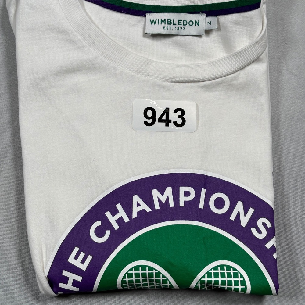 Wimbledon The Championships T-Shirt Mens Medium White Logo Graphic Tennis Tee - Picture 11 of 11